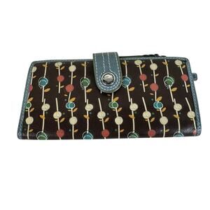 Fossil Brown Wallet with Multicolor Retro Design